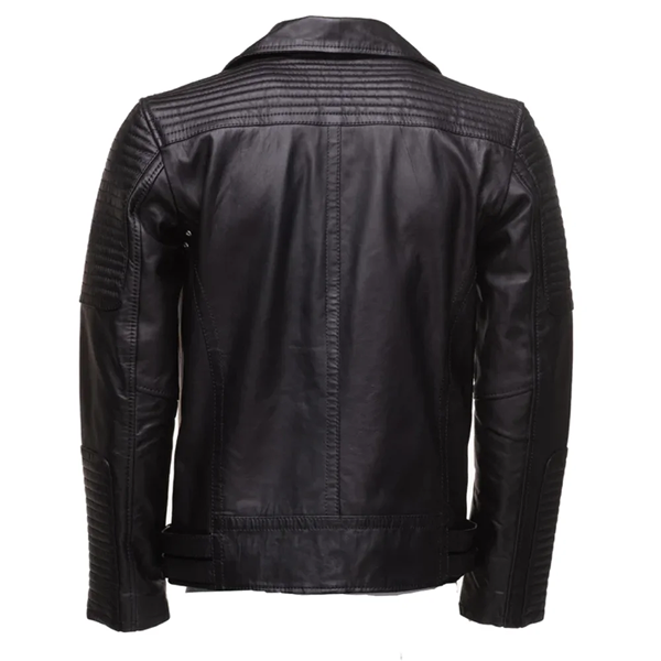 Samuel Black Slim Fit Genuine Leather Motorcycle Jackets