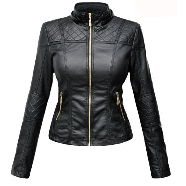 Women Motorcycle Black Genuine Leather Jacket