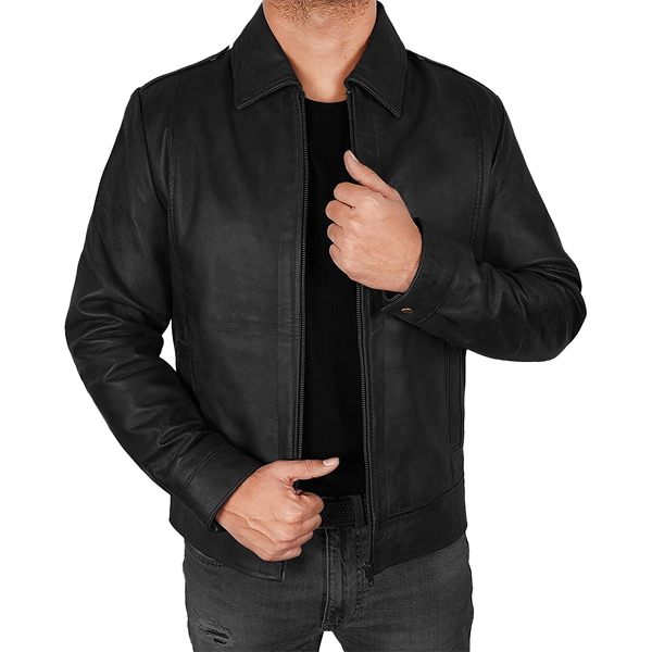 Men’s Black Real Leather Jacket