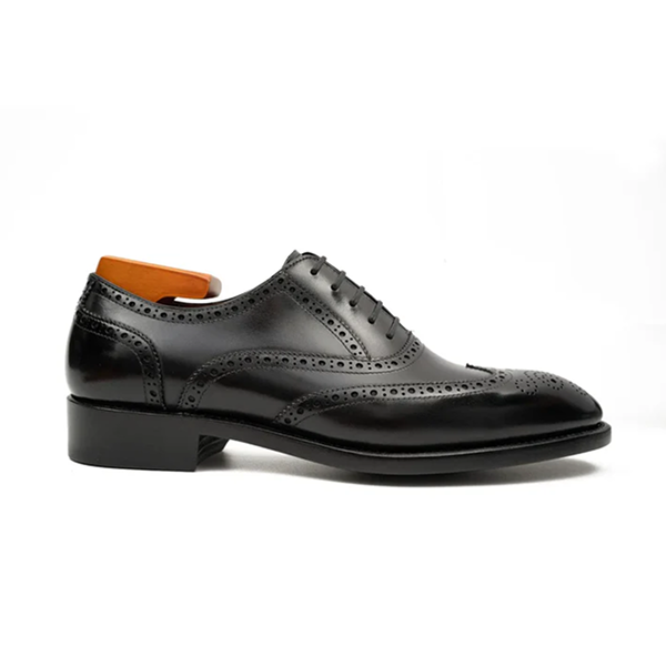 Black Men’s Goodyear Welted Brogue Leather Shoes
