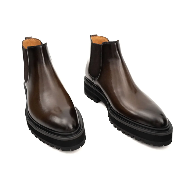 Espresso Leather Platform Chelsea