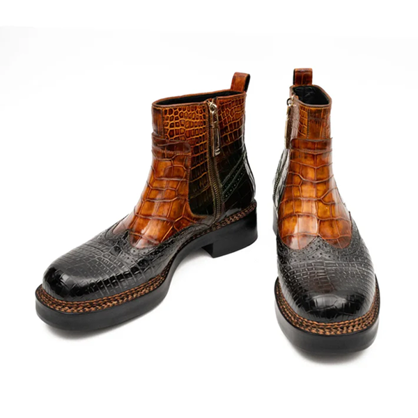 Brown Crocodile Leather Boots
