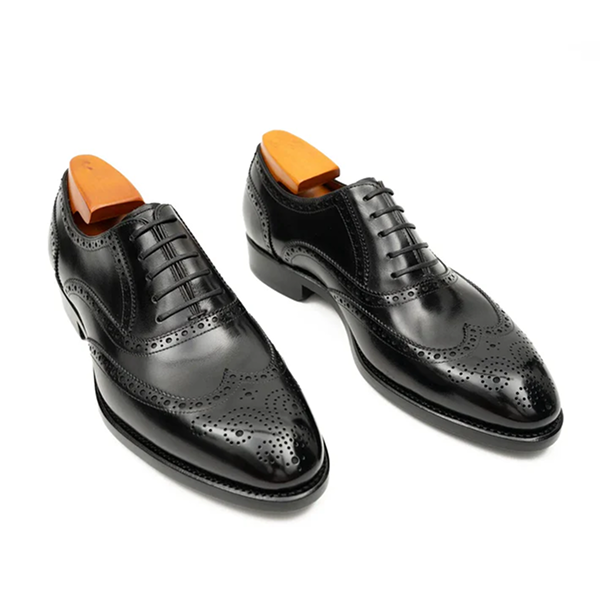 Black Men’s Goodyear Welted Brogue Leather Shoes
