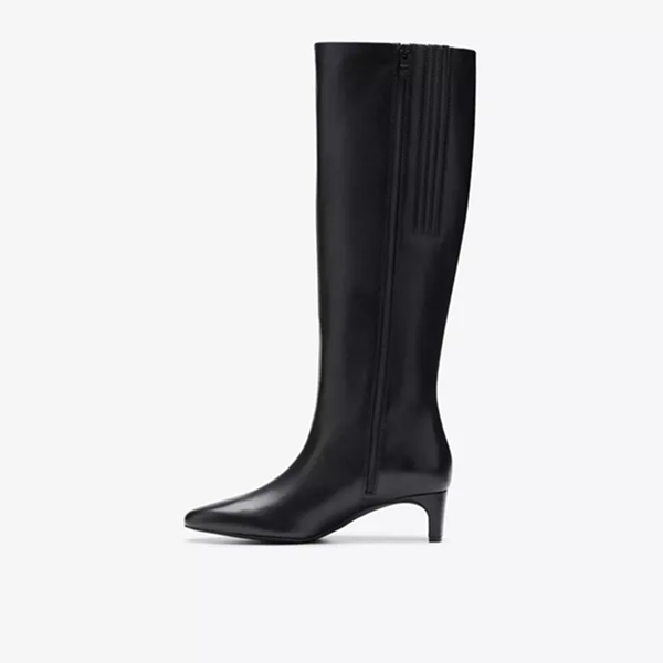 Edina Tall Black Leather Women Boot