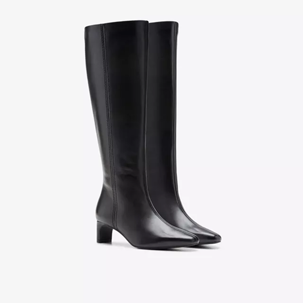 Edina Tall Black Leather Women Boot