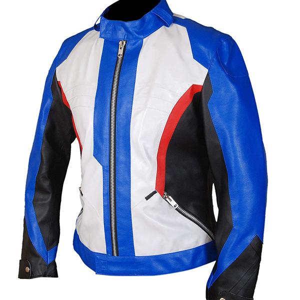 Kid’s Overwatch Soldier John Jack Morrison Faux Leather Jacket Blue