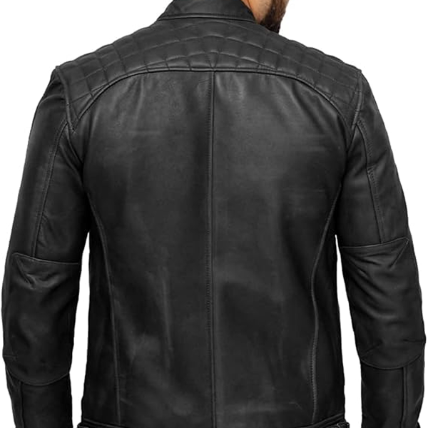 men’s quilted shoulder lambskin black biker leather jacket men’s quilted shoulder lambskin black biker leather jacket