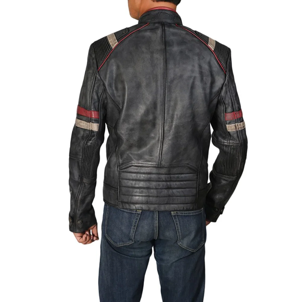 vintage cafe racer retro black leather biker jacket vintage cafe racer retro black leather biker jacket