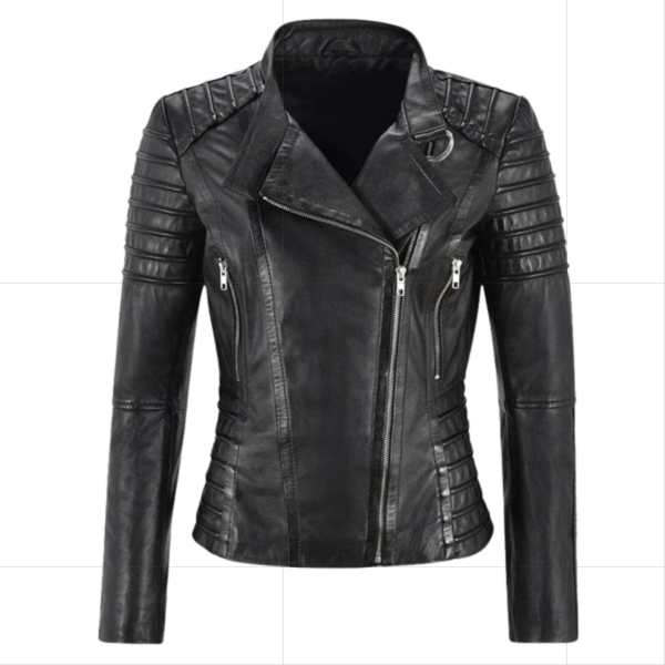 this women’s motorcycle black genuine leather jacket delivers a powerful blend of protection, structure, and contemporary style. crafted from authentic leather, it offers lasting resilience and a sculpted fit that enhances mobility. signature biker elements create an edgy, modern profile perfect for riding or everyday fashion. with functional pockets and durable hardware, it stands out as a premium choice for confident, performance focused outerwear. this women’s motorcycle black genuine leather jacket delivers a powerful blend of protection, structure, and contemporary style. crafted from authentic leather, it offers lasting resilience and a sculpted fit that enhances mobility. signature biker elements create an edgy, modern profile perfect for riding or everyday fashion. with functional pockets and durable hardware, it stands out as a premium choice for confident, performance focused outerwear.