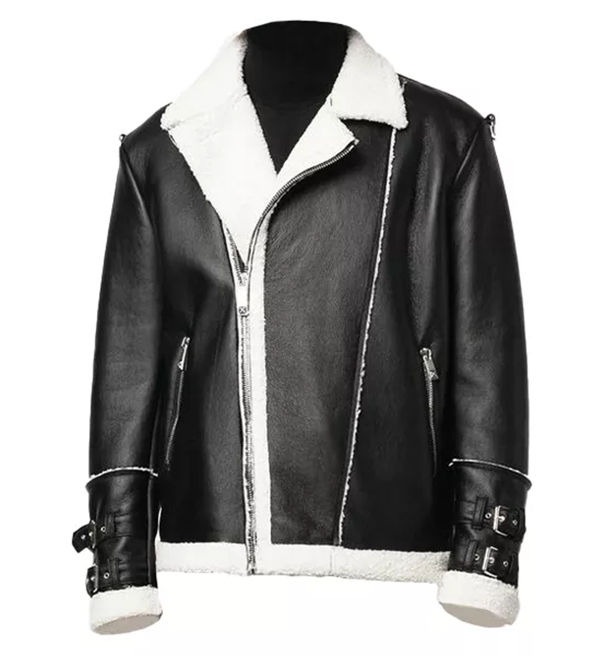 men black shearling faux leather jacket men black shearling faux leather jacket