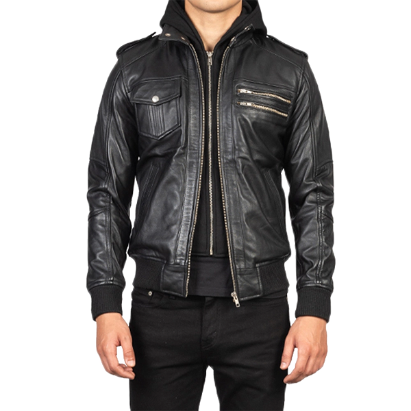 men’s black shirt collar leather jacket men’s black shirt collar leather jacket
