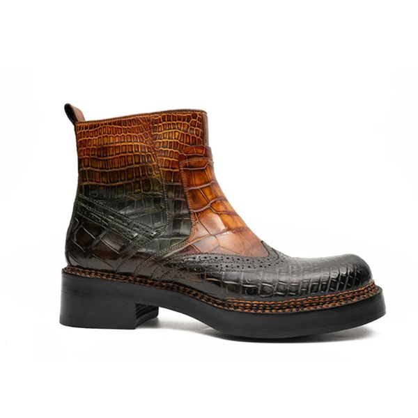 brown crocodile leather boots brown crocodile leather boots