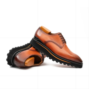 calf leather business dress derby shoes brown