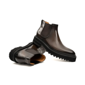 espresso leather platform chelsea