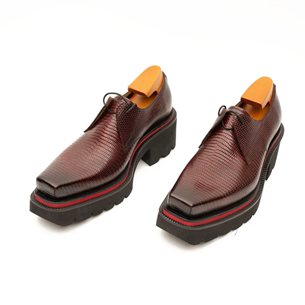 men’s embossed leather derby shoes with chunky sole men’s embossed leather derby shoes with chunky sole